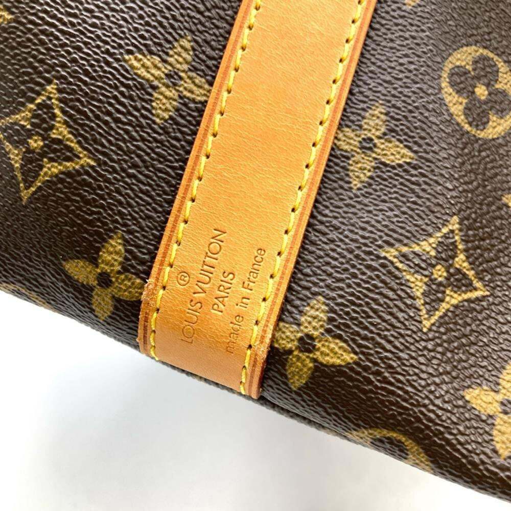 LOUIS VUITTON Authentic Brown Monogram Leather Keepall 55 Boston Bag - Picture 7 of 9
